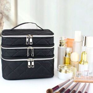 Black/Pink Triple Stacked Makeup Organizer NWT🍃